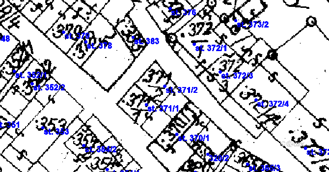 Parcela st. 371/2 v KÚ Jaroměřice nad Rokytnou, Katastrální mapa