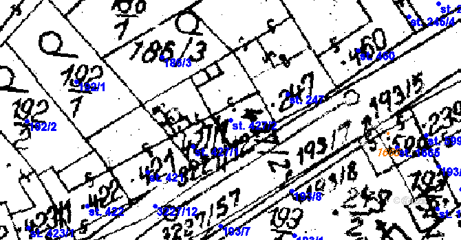 Parcela st. 427/2 v KÚ Jaroměřice nad Rokytnou, Katastrální mapa