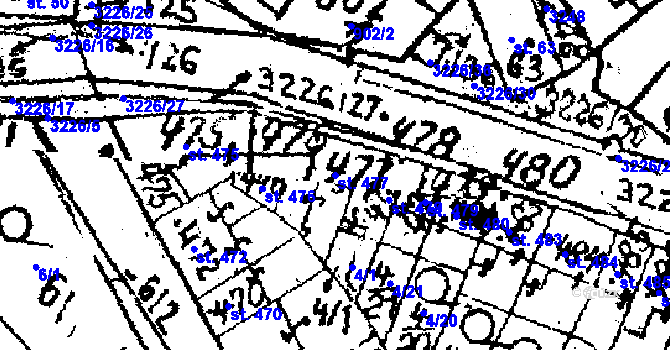 Parcela st. 477 v KÚ Jaroměřice nad Rokytnou, Katastrální mapa