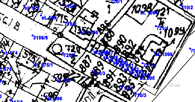 Parcela st. 887 v KÚ Jaroměřice nad Rokytnou, Katastrální mapa