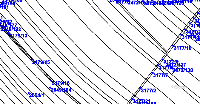 Parcela st. 2472/7 v KÚ Jaroměřice nad Rokytnou, Katastrální mapa