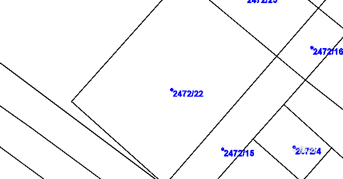 Parcela st. 2472/22 v KÚ Jaroměřice nad Rokytnou, Katastrální mapa