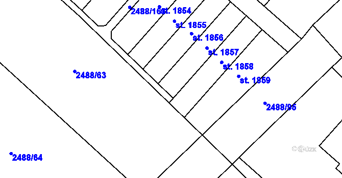 Parcela st. 2488/167 v KÚ Jaroměřice nad Rokytnou, Katastrální mapa
