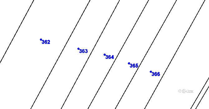 Parcela st. 364 v KÚ Jaroměřice nad Rokytnou, Katastrální mapa