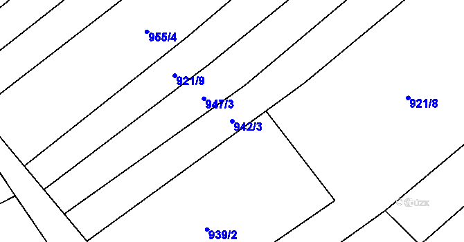 Parcela st. 942/3 v KÚ Jaroměřice nad Rokytnou, Katastrální mapa