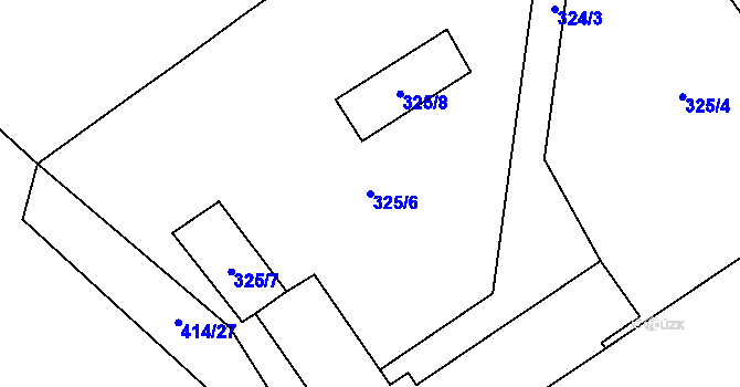 Parcela st. 325/6 v KÚ Popovice nad Rokytnou, Katastrální mapa