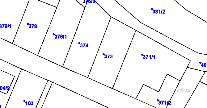 Parcela st. 373 v KÚ Popovice nad Rokytnou, Katastrální mapa