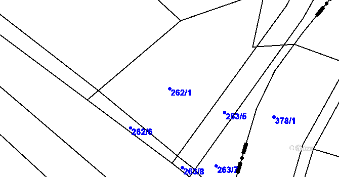 Parcela st. 262/1 v KÚ Jaroslav, Katastrální mapa