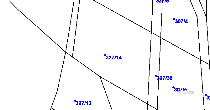 Parcela st. 327/14 v KÚ Jaroslav, Katastrální mapa