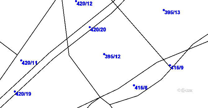 Parcela st. 395/12 v KÚ Jaroslav, Katastrální mapa