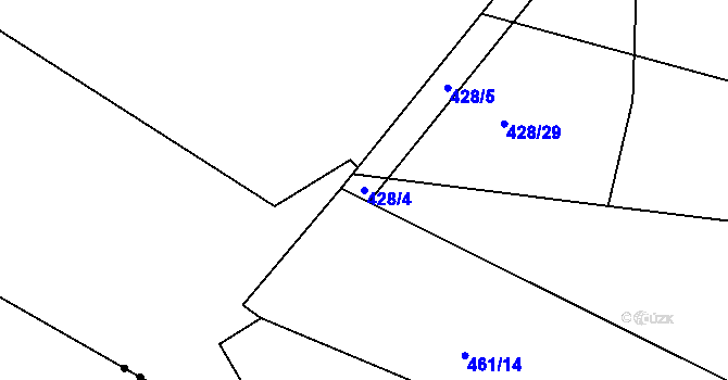 Parcela st. 428/4 v KÚ Jaroslav, Katastrální mapa