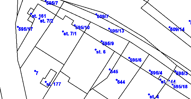 Parcela st. 6 v KÚ Jaroslav, Katastrální mapa