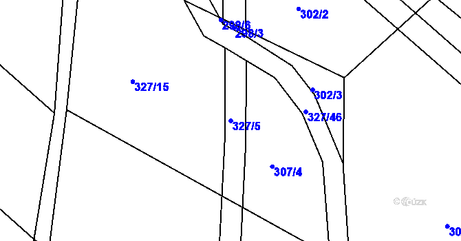 Parcela st. 327/5 v KÚ Jaroslav, Katastrální mapa