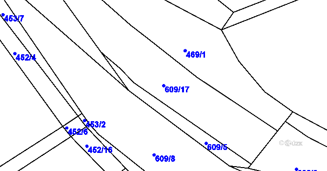 Parcela st. 609/17 v KÚ Jaroslav, Katastrální mapa