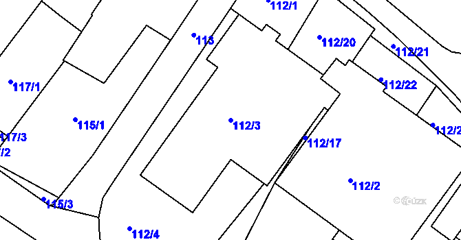 Parcela st. 112/3 v KÚ Jaroslavice, Katastrální mapa