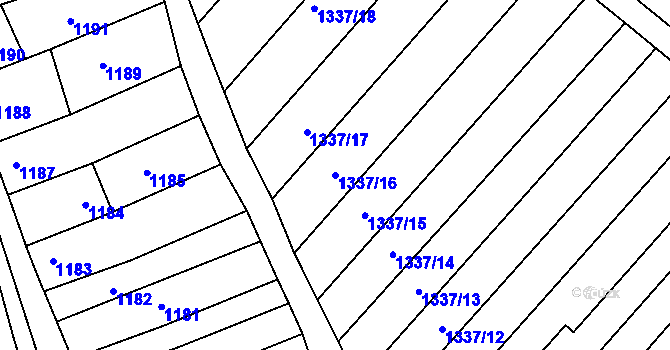 Parcela st. 1337/16 v KÚ Jaroslavice, Katastrální mapa