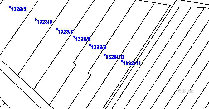 Parcela st. 1328/10 v KÚ Jaroslavice, Katastrální mapa