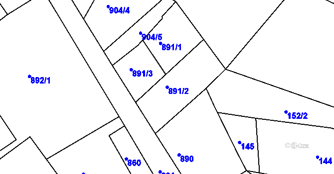 Parcela st. 891/2 v KÚ Jaroslavice, Katastrální mapa