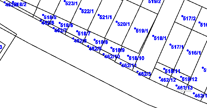 Parcela st. 462/10 v KÚ Jaroslavice, Katastrální mapa