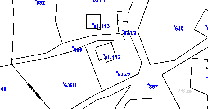 Parcela st. 112 v KÚ Jarošov u Litomyšle, Katastrální mapa