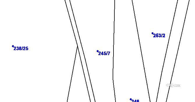Parcela st. 245/7 v KÚ Jarošov u Litomyšle, Katastrální mapa