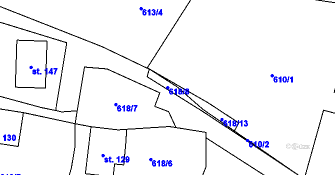 Parcela st. 618/8 v KÚ Jarošov u Litomyšle, Katastrální mapa