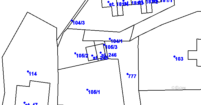 Parcela st. 246 v KÚ Jarošov u Litomyšle, Katastrální mapa