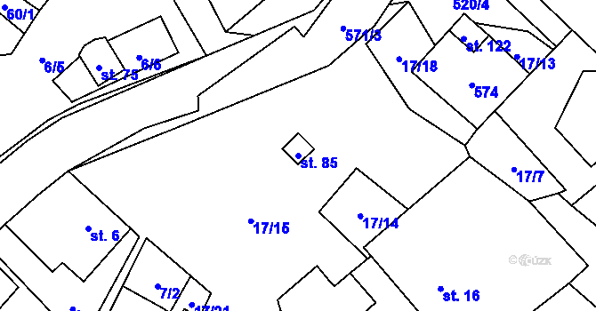 Parcela st. 85 v KÚ Nová Ves u Jarošova, Katastrální mapa