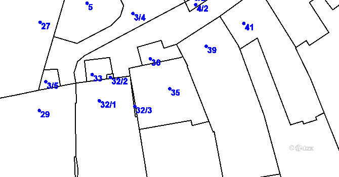 Parcela st. 35 v KÚ Jarošov u Uherského Hradiště, Katastrální mapa