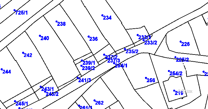 Parcela st. 237/2 v KÚ Jarošov u Uherského Hradiště, Katastrální mapa