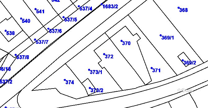 Parcela st. 372 v KÚ Jarošov u Uherského Hradiště, Katastrální mapa