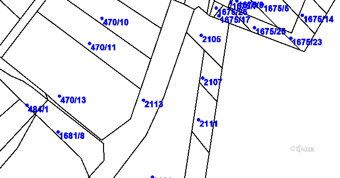 Parcela st. 469/5 v KÚ Jarošov u Uherského Hradiště, Katastrální mapa