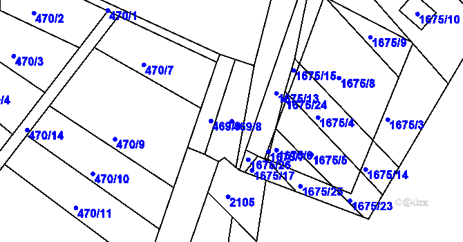 Parcela st. 469/8 v KÚ Jarošov u Uherského Hradiště, Katastrální mapa