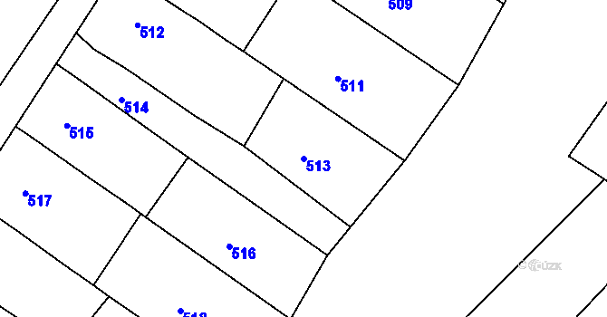 Parcela st. 513 v KÚ Jarošov u Uherského Hradiště, Katastrální mapa