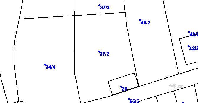 Parcela st. 37/2 v KÚ Jarošov u Uherského Hradiště, Katastrální mapa