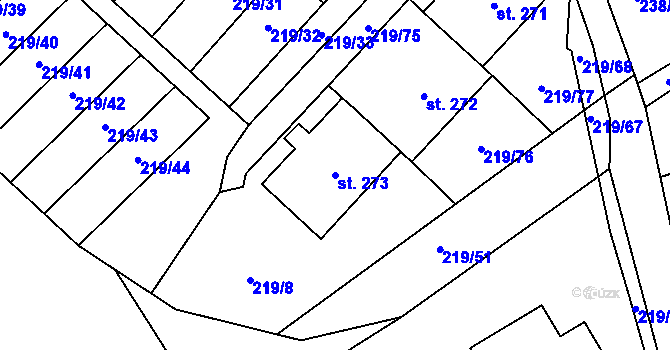 Parcela st. 273 v KÚ Jarošov nad Nežárkou, Katastrální mapa