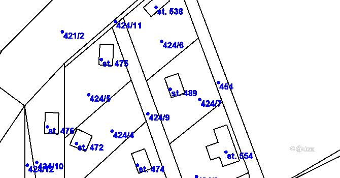 Parcela st. 489 v KÚ Jarošov nad Nežárkou, Katastrální mapa