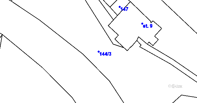 Parcela st. 144/3 v KÚ Jarošov nad Nežárkou, Katastrální mapa