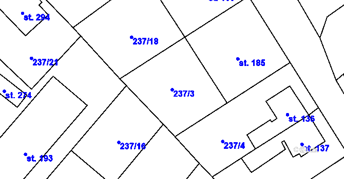 Parcela st. 237/3 v KÚ Jarošov nad Nežárkou, Katastrální mapa