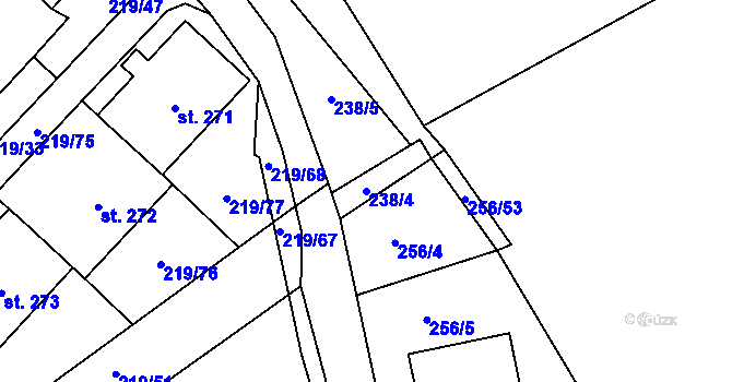Parcela st. 238/4 v KÚ Jarošov nad Nežárkou, Katastrální mapa