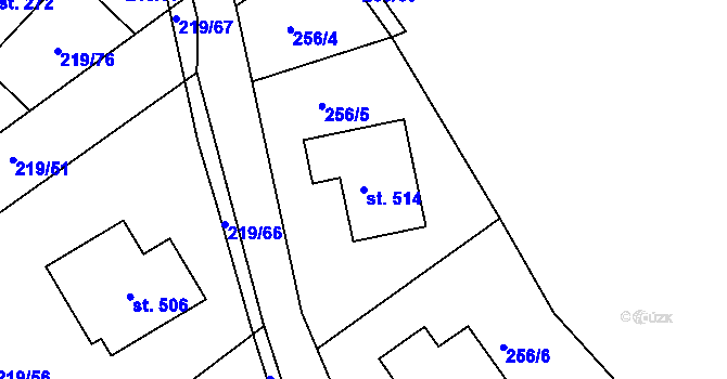 Parcela st. 514 v KÚ Jarošov nad Nežárkou, Katastrální mapa