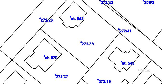 Parcela st. 272/38 v KÚ Jarošov nad Nežárkou, Katastrální mapa