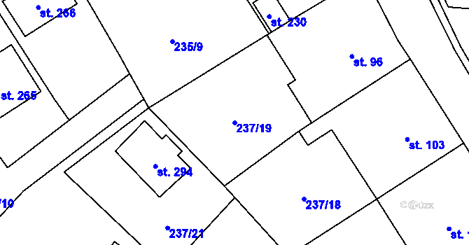 Parcela st. 237/19 v KÚ Jarošov nad Nežárkou, Katastrální mapa