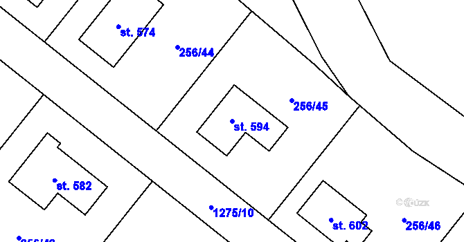 Parcela st. 594 v KÚ Jarošov nad Nežárkou, Katastrální mapa