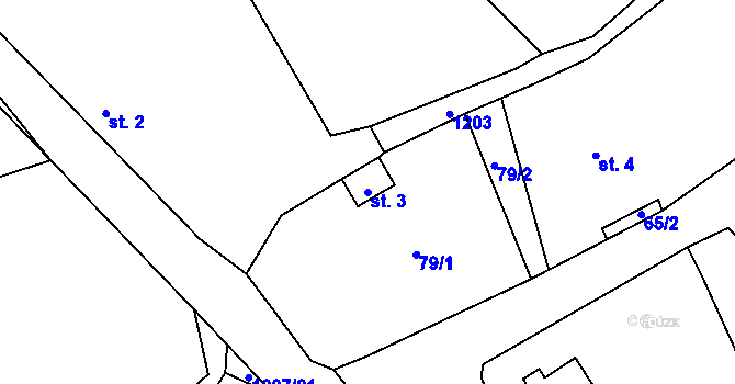 Parcela st. 3 v KÚ Jarov u Blovic, Katastrální mapa