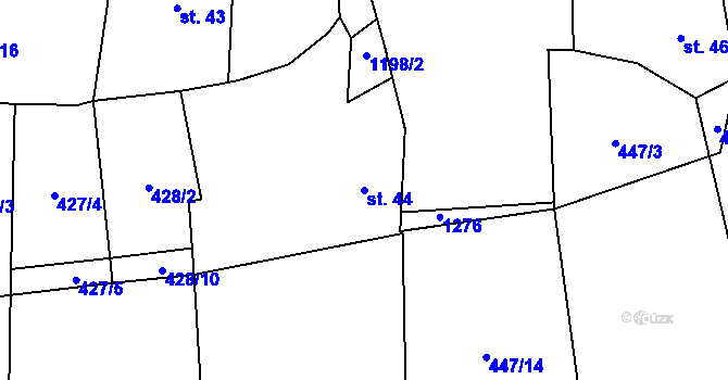 Parcela st. 44 v KÚ Jarov u Blovic, Katastrální mapa