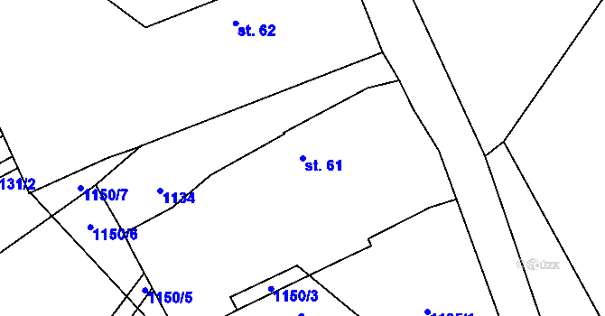 Parcela st. 61 v KÚ Jarov u Blovic, Katastrální mapa