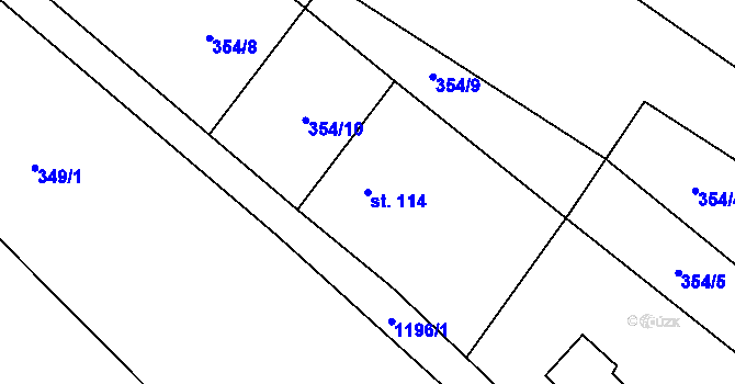 Parcela st. 114 v KÚ Jarov u Blovic, Katastrální mapa