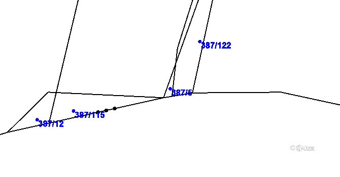 Parcela st. 387/5 v KÚ Jarov u Blovic, Katastrální mapa