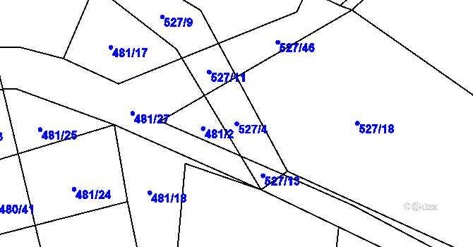 Parcela st. 527/4 v KÚ Jarov u Blovic, Katastrální mapa